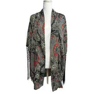 Honey Punch paisley open front boho cardigan or kimono